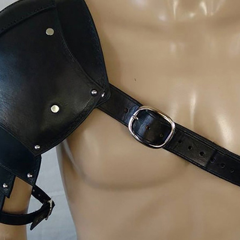 Armadura de hombro de cuero Steampunk Medieval, gladiador vikingo, caballero samurái, disfraz de Cosplay, paulders góticos, cinturón de pecho, Spaulders