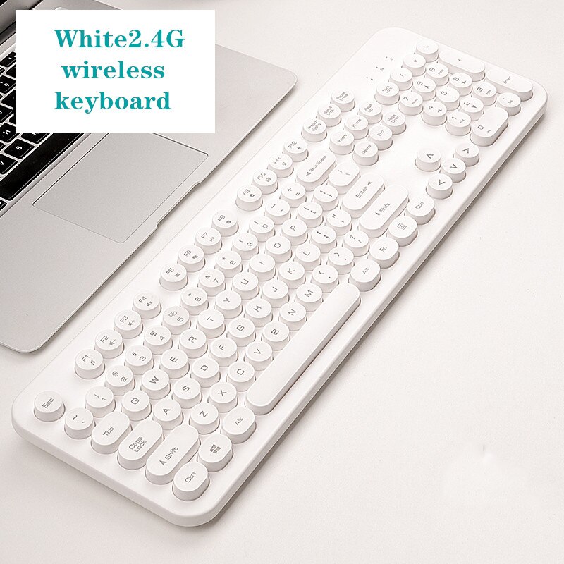 2.4G Wireless Keyboard and Mouse Protable Mini Keyboard Mouse Combo Set For Notebook Laptop Mac Desktop PC Computer: White