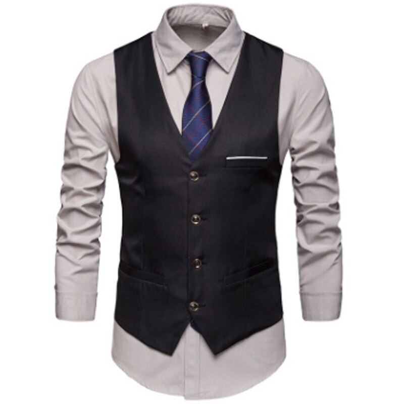 Vester til menn slank passe herre kjole Vest herre vester fritidssport baseball ermeløse formell virksomhet jakker Vest homme: B / M