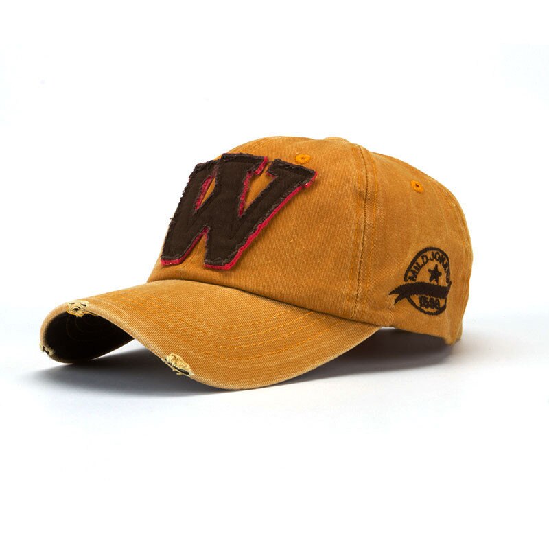 Kausale hatte hatte mænd unisex hat sommer kvinder bogstav w hockey baseball cap hip hop hatte til kvinder  #yl5: Gul