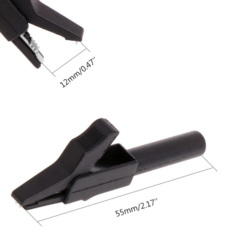 2 stk 4mm fulle beskyttende alligatorklemmer krokodilleklemme til multimeter