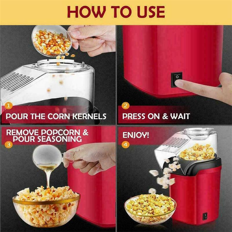 Electric Corn Popcorn Maker Household DIY Automatic Mini Popcorn Making Machine for Home Kitchen EU Plug