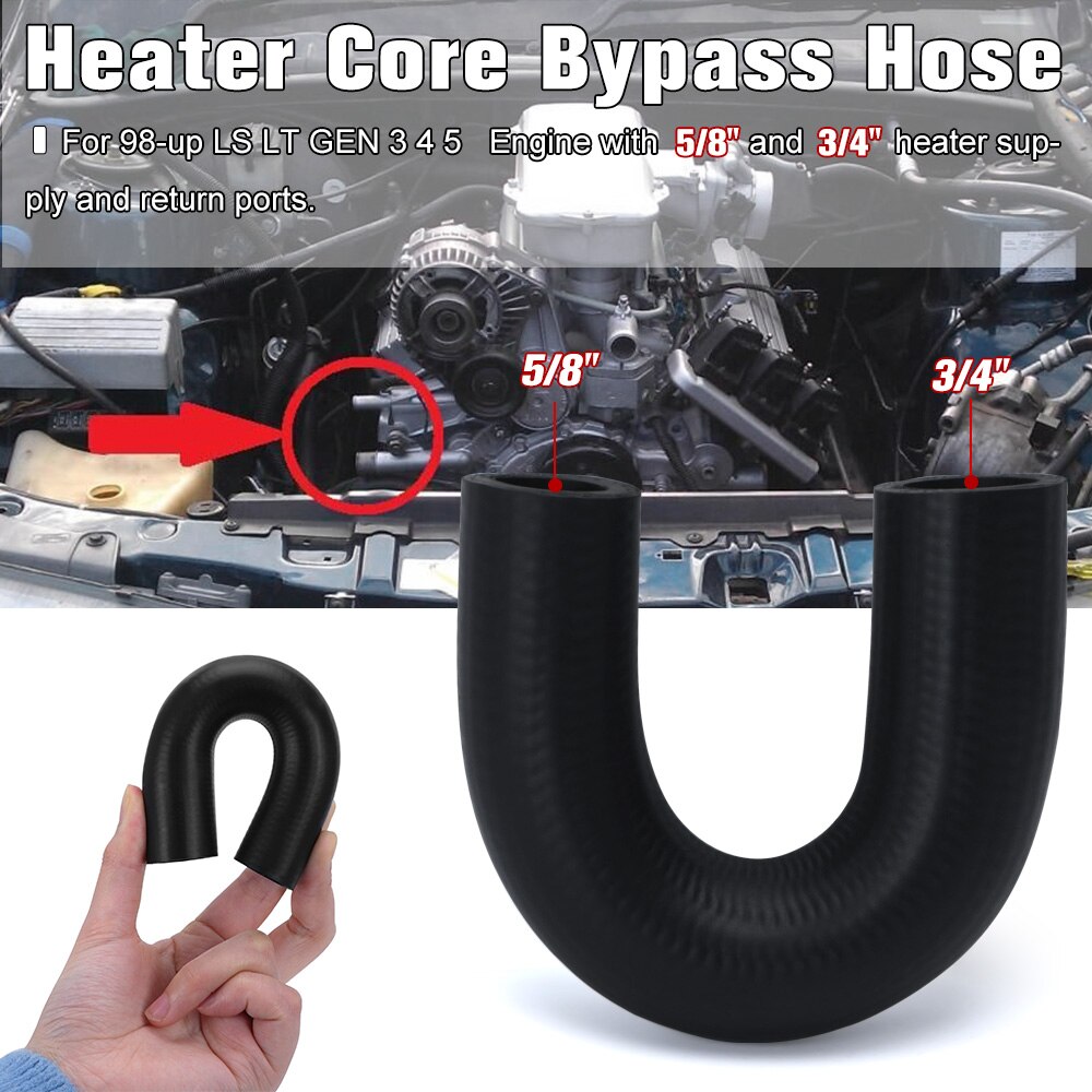 Heater Core Delete Bypass Hose Coolant Crossover For 98-up GM Chevy Pontiac GEN 3 4 5 LSX LS1 LS2 LS3 LS6 LS7 LM7 LT1 LT4 LQ4