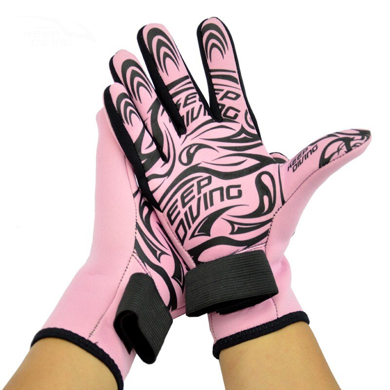 2MM néoprène plongée sous-marine gants et antidérapant équipement de plongée combinaison humide ajustement parfait: Rose / XL