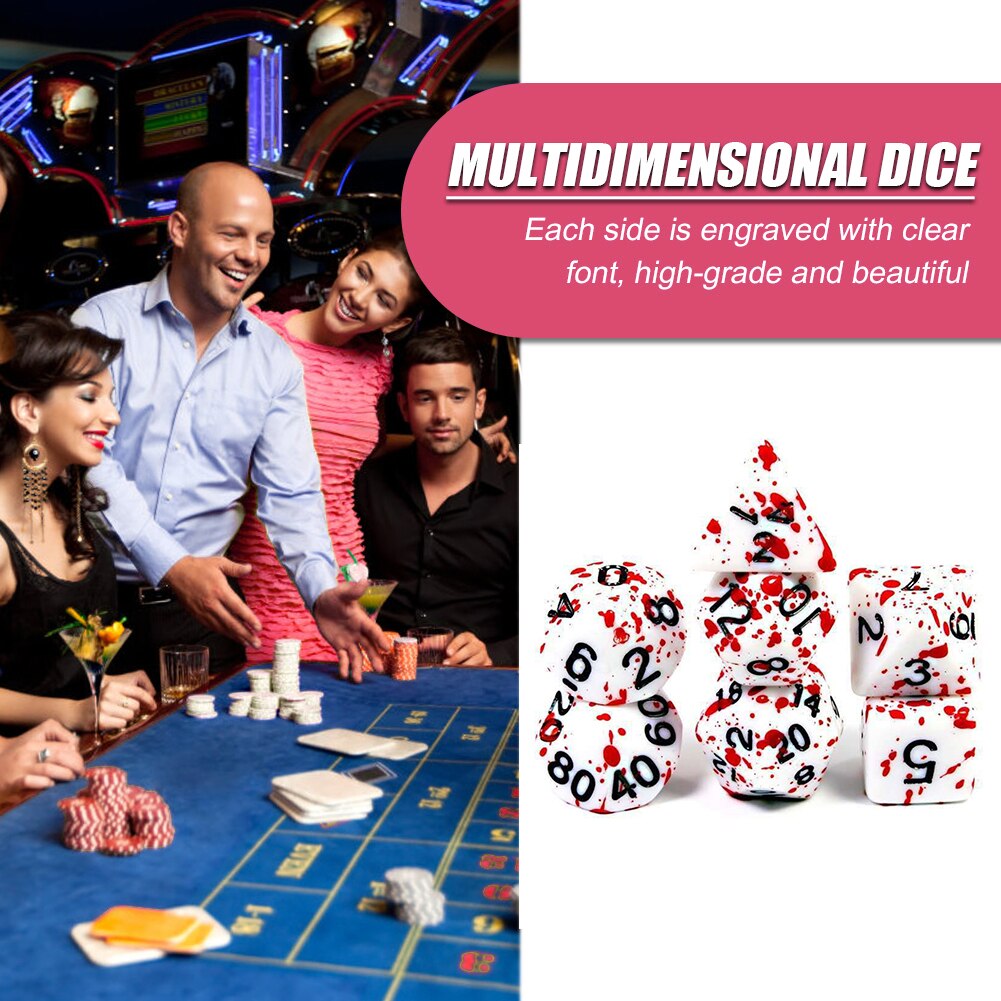 7pcs Polyhedral Dice Lightweight Games Playing Elements for RPG Multi-Sided Digital Table Game Funny Party Game Toy