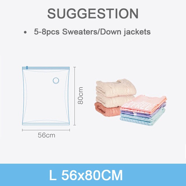 Bez pompy potrzebne próżniowe torebki robić przechowywania na ubrania koce kołsuchy swetry poduszki domowe kompresyjne torebki foliowe robić oszczędzenia miejsca torby: 56x80cm
