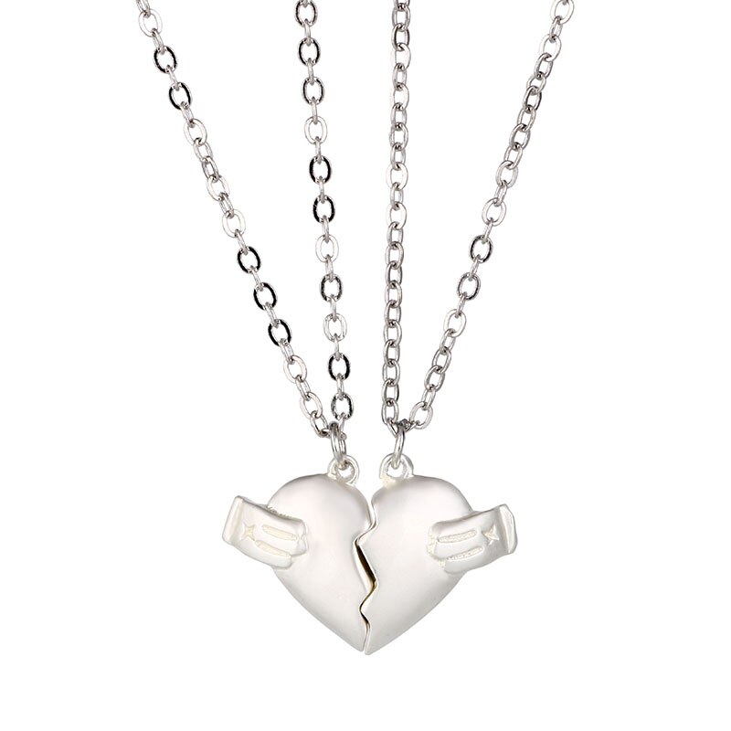 Collar magnético para parejas, colgante con forma de corazón, larga distancia, para parejas, de San Valentín, 2 uds.: WJ0041