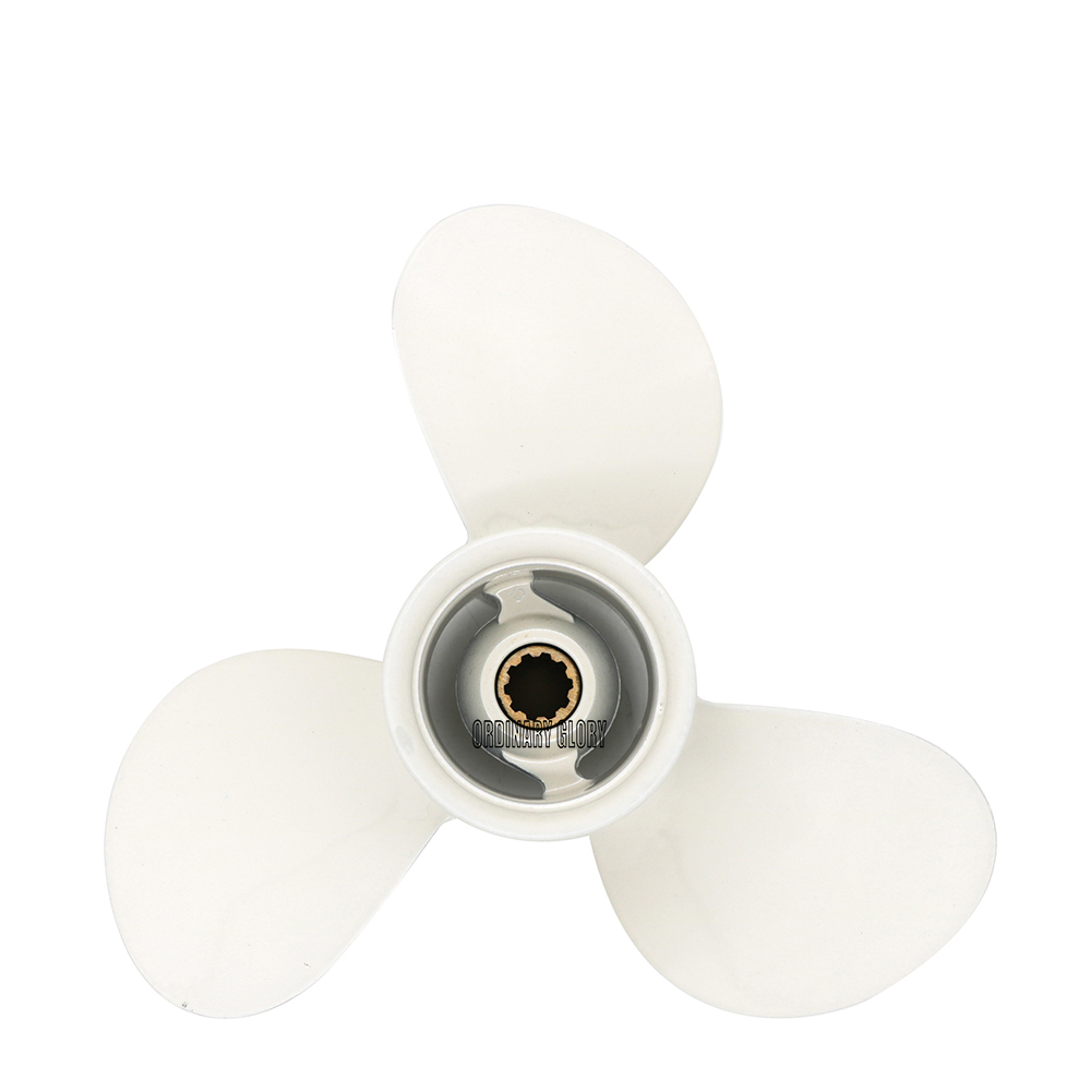 9 7/8X13 Marine Boot Buitenboordmotor Propeller Voor Yamaha 20-30HP 664-45949-02-EL Aluminium Wit 3 Blades 10 Spline Tand