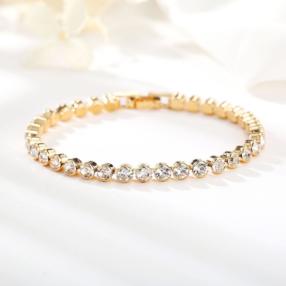Exquisite Geometrie Tennis Armbänder für Weibliche AAA Zirkonia Kristall Perle Kette Partei Schmuck Zubehör
