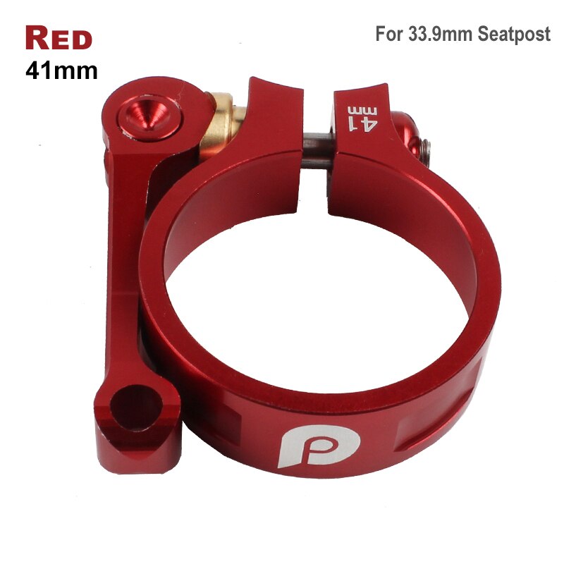 Alu cykel sadelstolp klämma 41.8mm snabbkoppling hopfällbar cykel sadel klämma 4 färger sadel rör stift klämma för 33.9mm sadelstolpe: Röd