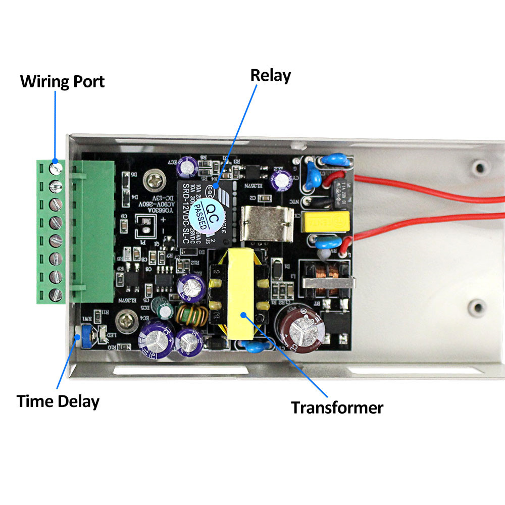 12VDC 3A/5A Voeding Schakelaar Controller AC90V-260V voor Alle Elektrische Deurslot met Vertraging Zwart K80 Toegang controle Systeem