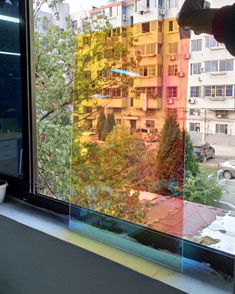 Hohofilm regnbue iriserende vinduesfilm akryl klistermærkefilm til glasvindue klistermærke dekorativ  a4/50cm/100cm/200cm/300cm