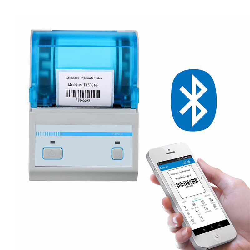 Milestone Thermal Label Printer Bluetooth Barcode Printer Support Android IOS Mini Wireless Bar Code Label Maker