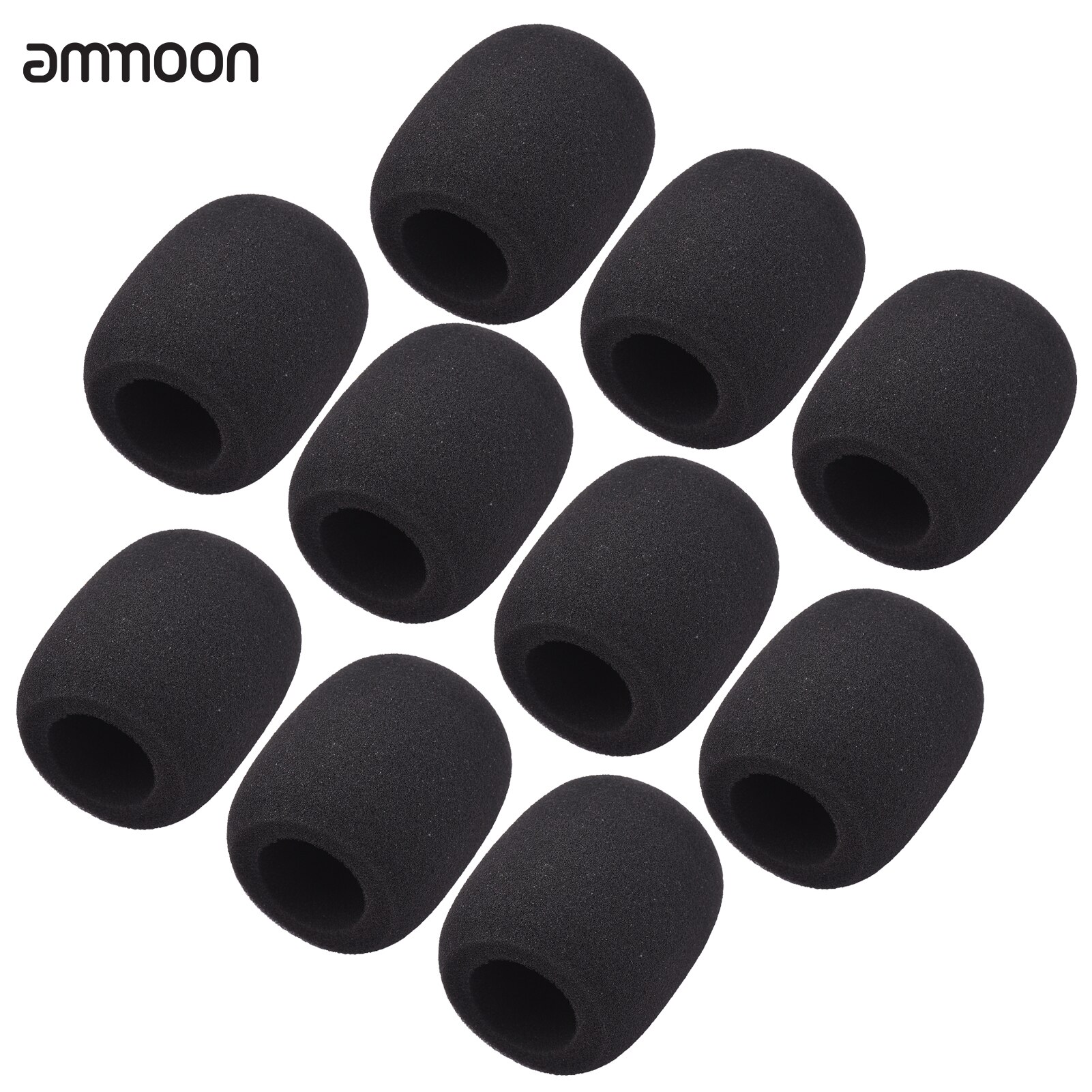 ammoon 10Pcs Microphone Foam Windshield Windscreen Noise Reduction Sponge Mic Cover for Handheld Condenser Microphone