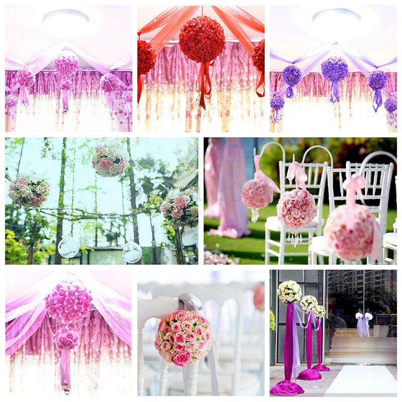 15cm Artificial Silk Flower Rose Balls Bouquet Centerpiece Pomander Party Wedding Centerpiece Decorations Artificial Flowers