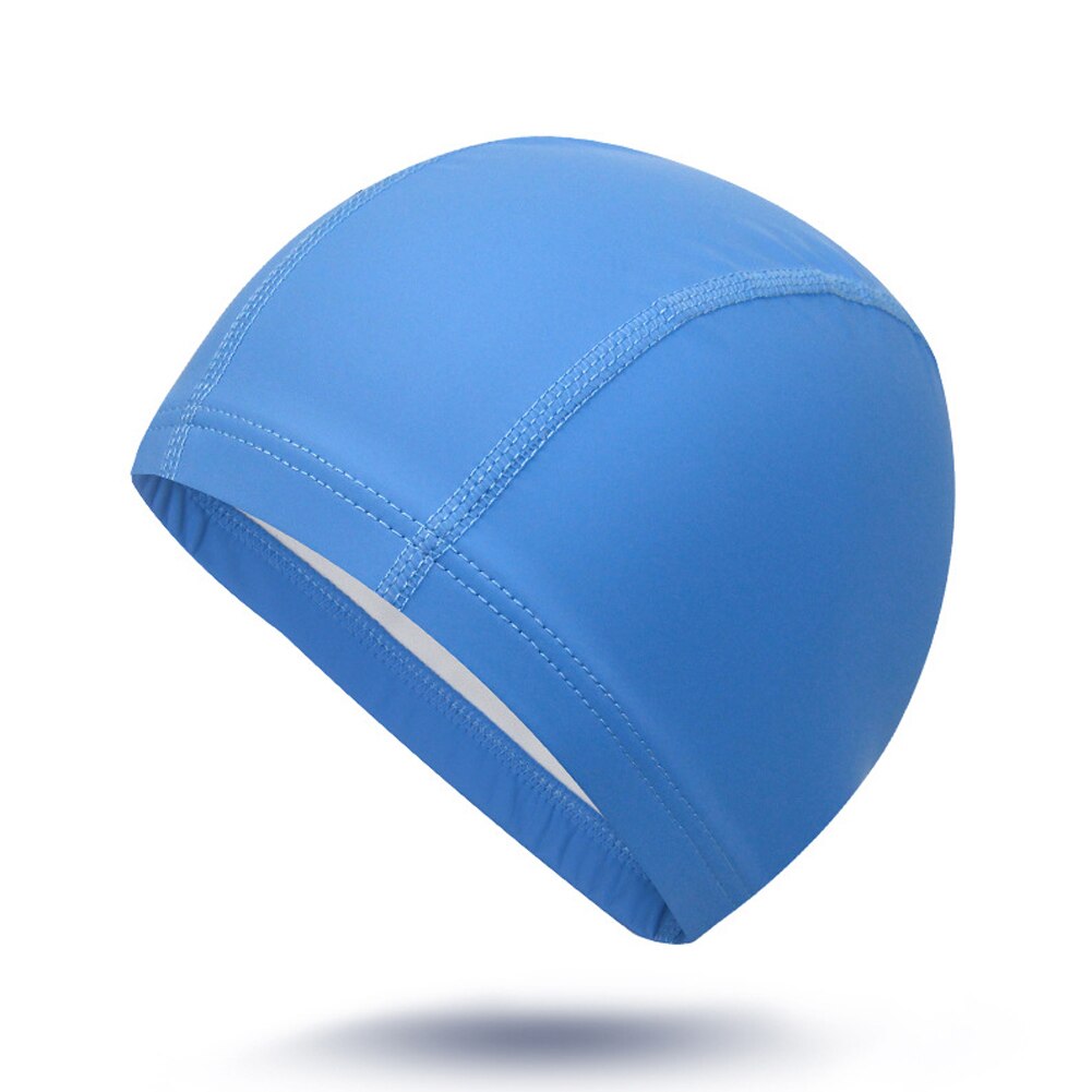 Volwassen Badmuts Elastische Effen Kleur Unisex Badmuts Stretch Waterdichte Bescherm Oor Hoed Voor Zwemmen Vrouwen En Mannen: Blauw