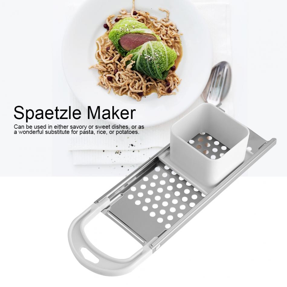 Máquina para hacer spaetzle con cuchilla de acero inoxidable, herramienta para hacer dumplings de fideos con tolva de seguridad, utensilios para cocinar pasta, aparatos de cocina para el hogar