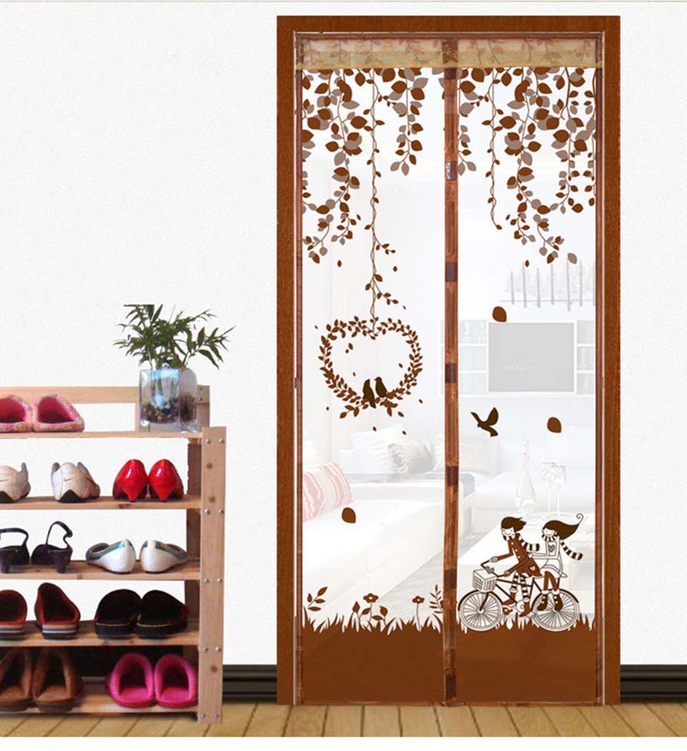 Magnetic Bug Screen Door Window Curtain Home Protect Indoor Insect Fly Mosquito Window Screen Curtain Anti Mosquito Net Curtain: Coffee / 100X210cm