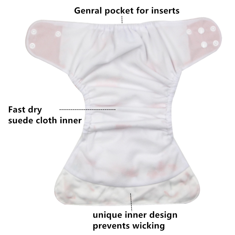 4pcs/pack Baby washable cloth diaper Reusable Nappy Cover Pocket dipers for baby products fralda ecologica couche lavable bebe