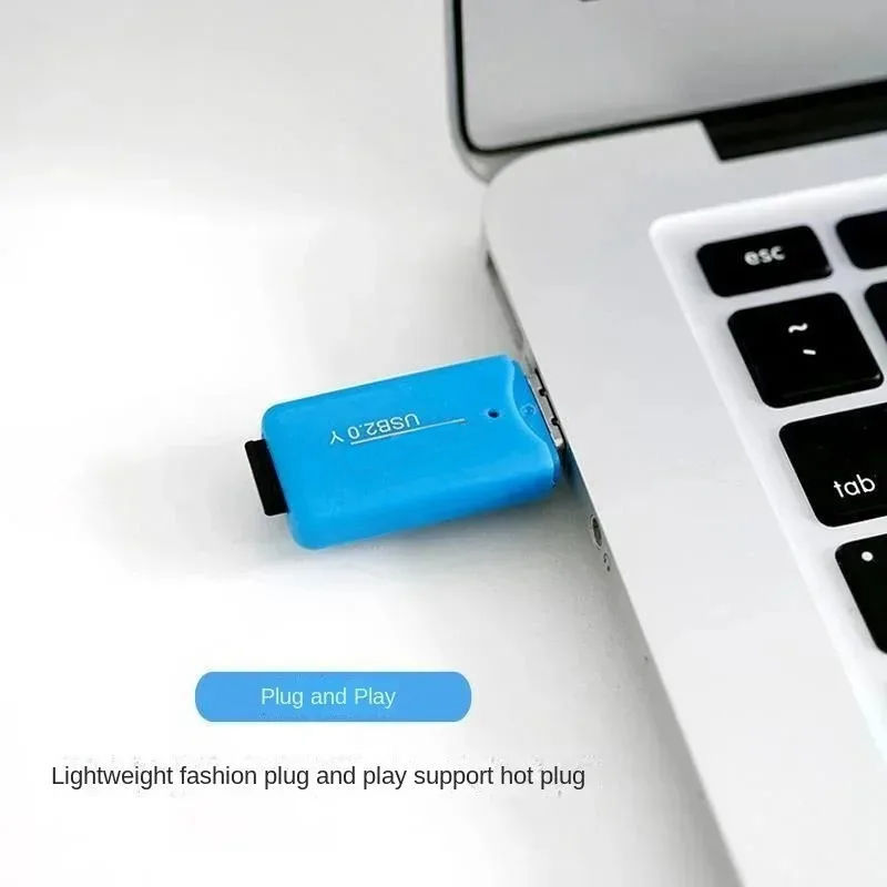 Lector de tarjetas SIM de memoria Mini USB 2,0 TF portátil, adaptador T-Flash de alta velocidad para PC, portátil, ordenador portátil, altavoz para vehículo