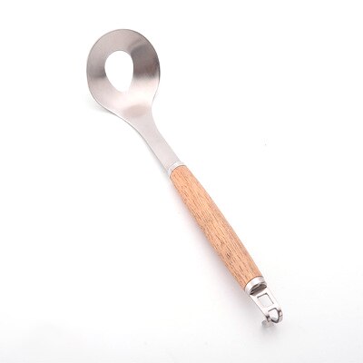 Köttbulle sked kök squeeze produktion köttbulle gadget 304 rostfritt stål hem manuell köttbulle sked: Trä