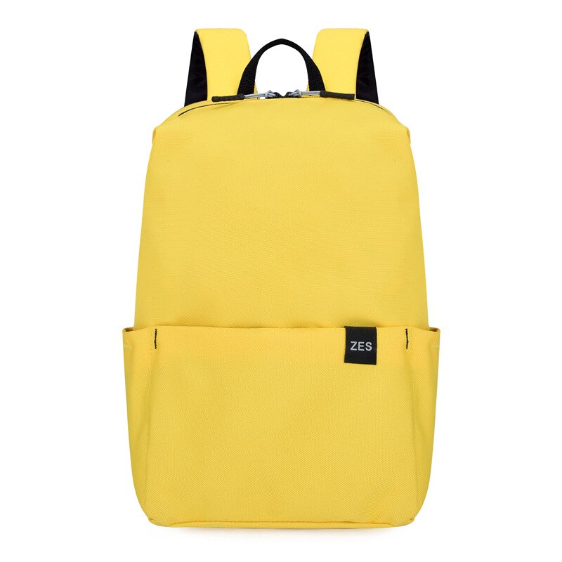 Sac à dos d'été léger et étanche, sac d'école Oxford décontracté avec épaules contrastées: Yellow 15 Liters