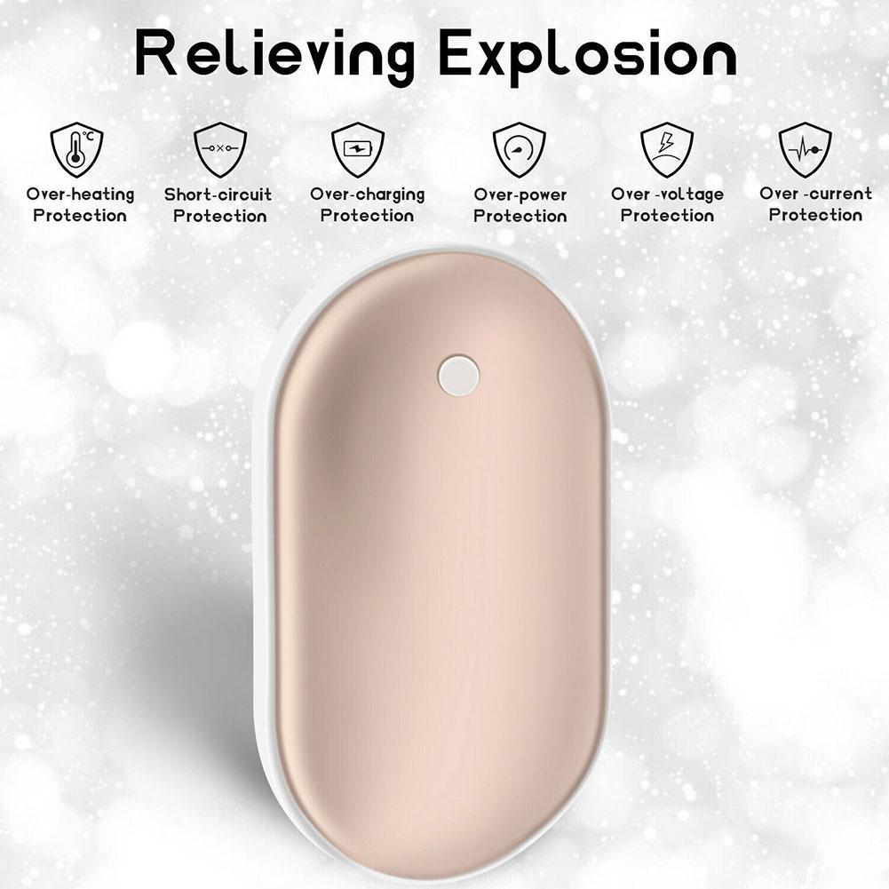 5000mAh USB Rechargeable Electric Hand Warmer Winter Double-Side Heating Mini 5V Long-Life Pocket Power Bank 2 In 1