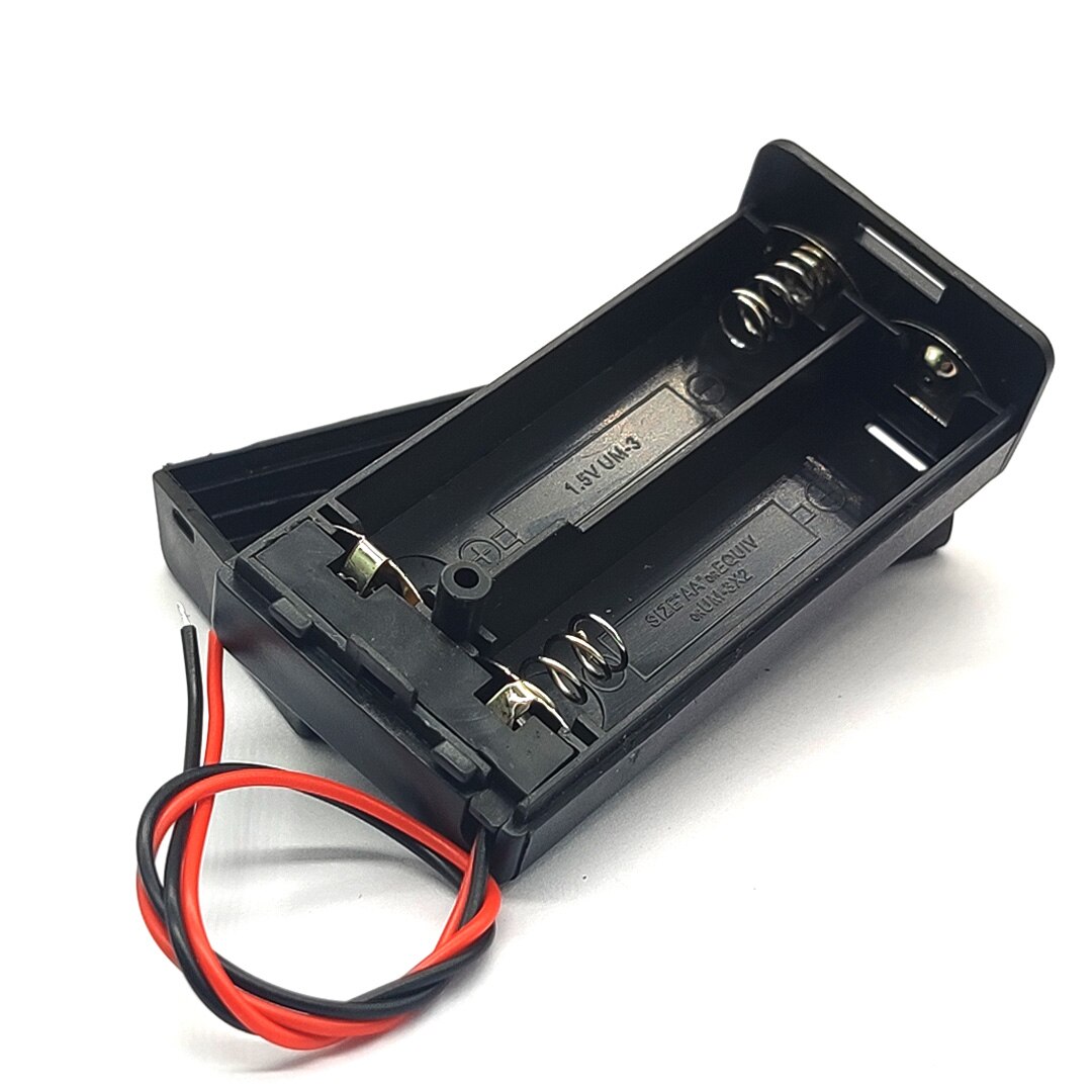 2 AA 3V Battery Case Holder Box Base Socket With Wires,Switch and Cover, Battery Holder 2 X 1.5V