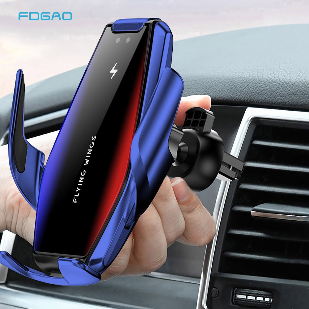 Sujeción automática de 15W cargador inalámbrico rápido de coche para Samsung S20 S10 S9 iPhone 11 Pro XS Max XR X 8 soporte de Sensor infrarrojo