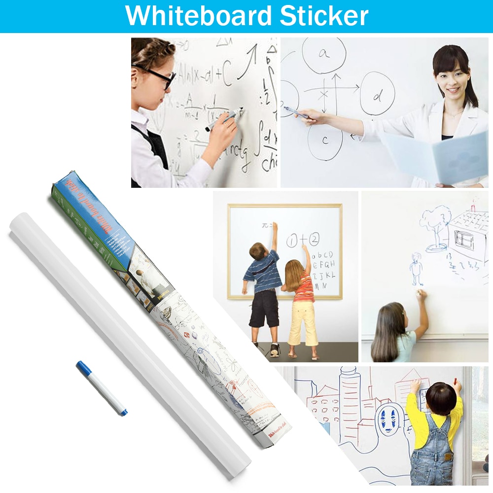 1 Pcs Whiteboard Stickers Removable Vinyl Draw 45x100/45*200cm Learning Office Notice School Office Supplies