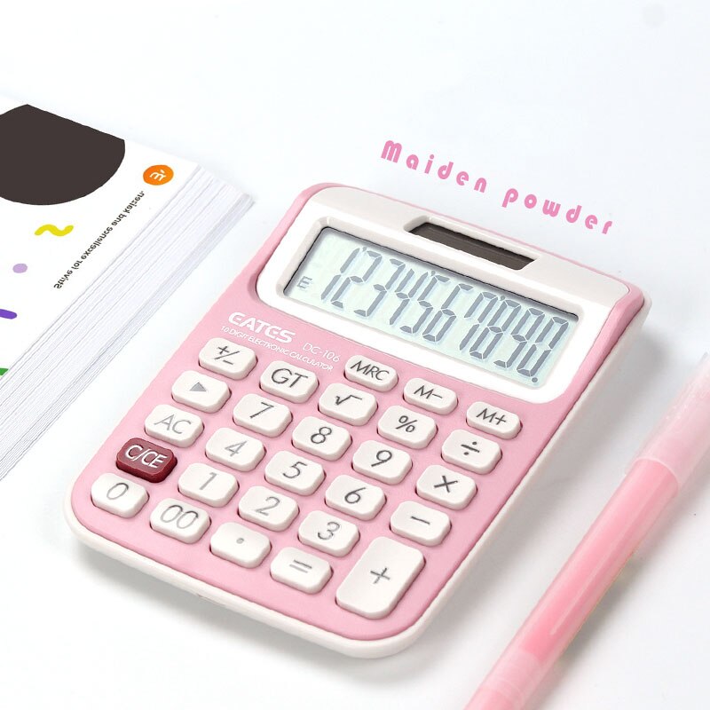 Calculator Trumpet Mini Small calculator Girl Cute Pink Student Comtable Portable Student White Calculator Office Supplies Solar: 3