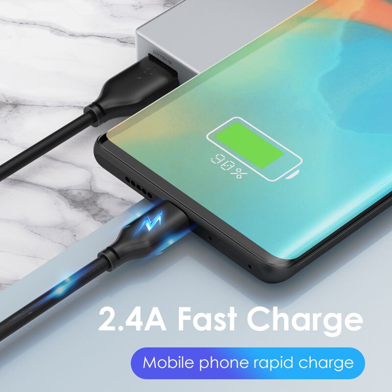 Cabletime micro usb 2.4a mobilkabel usb-kabel för huawei mate 20 10 xiaomi laddningssladd android telefon  c277
