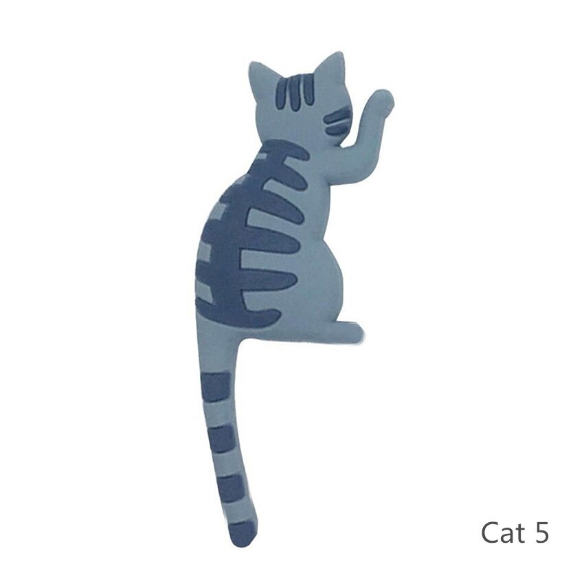 Magnetic Cartoon Cat Refrigerator Sticker Fridge Magnet Hanging Hook Tail Fridge Magnet Hook Door Home Decorations Souvenir: Cat 5