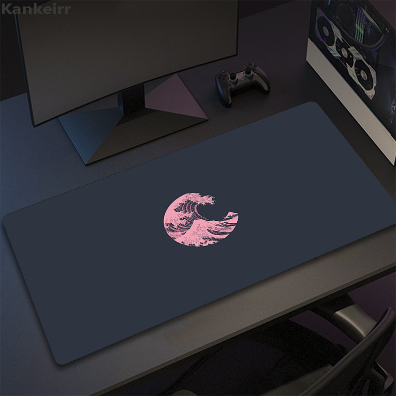 Podkładka pod mysz dla graczy czarno-biała podkładka pod mysz Great Wave XXL mechaniczna podkładka pod klawiaturę antypoślizgowy dywan podkładki pod mysz z naturalnej gumy 90x40: XXL / APRICOT