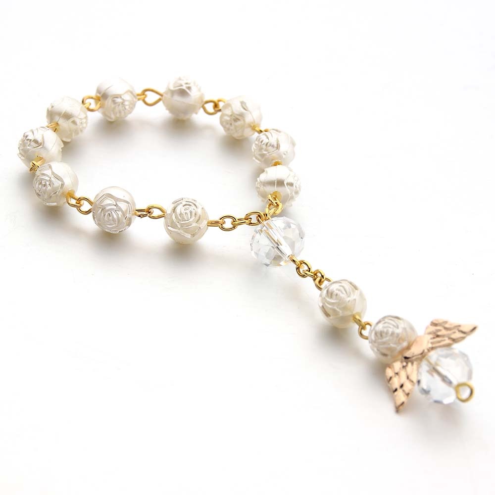 10pcs Angel baptism favors/ ivory communion favors/ Recuerdos de bautizo / finger rosaries/ christening favors / communion fav