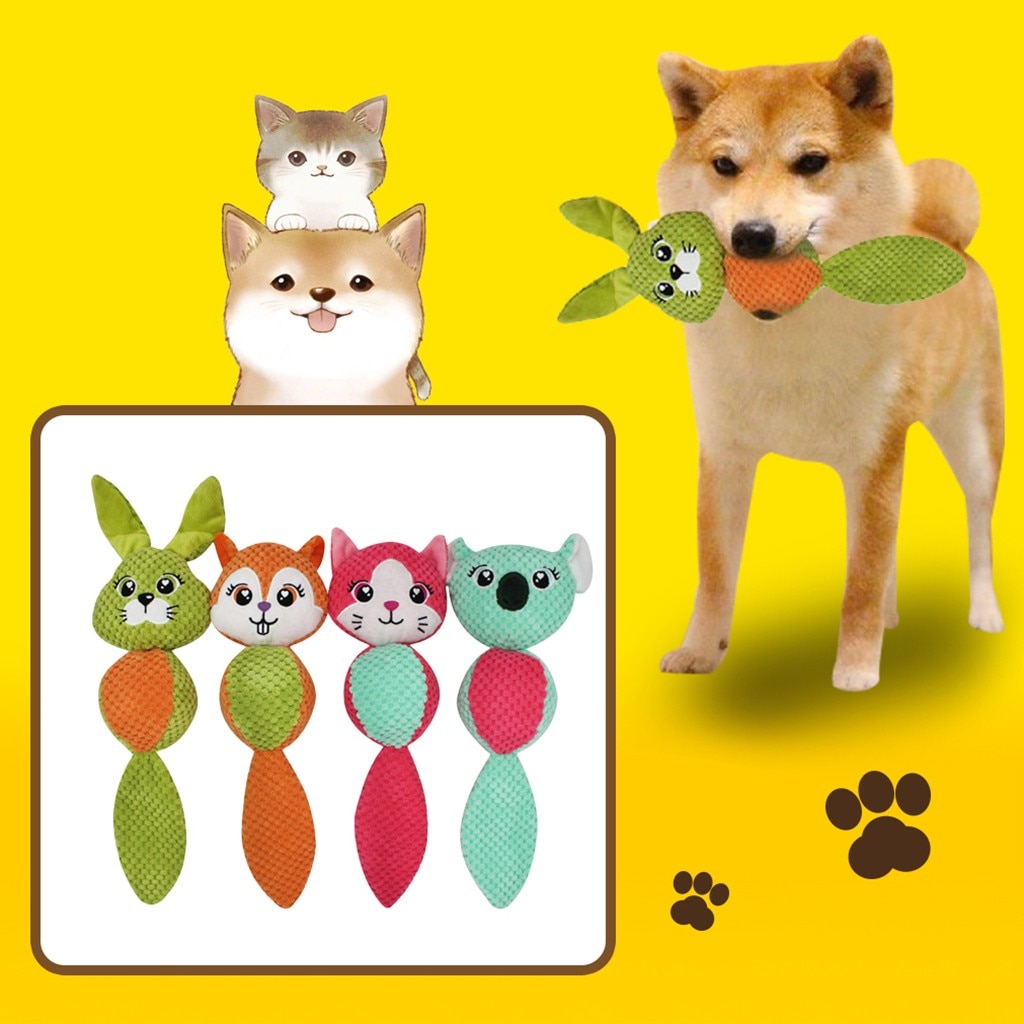 Pet Cartoon Animals Dog Toys Dog Accessories For Dogs Plush Cloth Toy Accesorios Honden Squeaker Sound Plush Dog ​​cat Toys