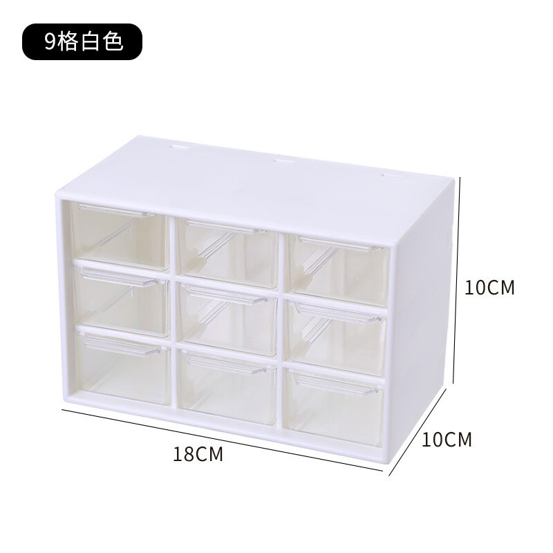 Kawaii White/Pink 6/9 Grid Drawer Desktop Organizer Desk Storage Box Free Sticker School Stationery Accessories Storage Boxes: D