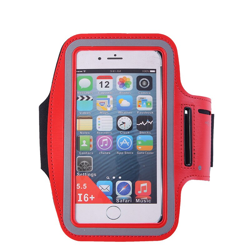 Sport Impermeabile di Sport DELL'UNITÀ di elaborazione Corsa e Jogging Fascia di Braccio Per iphone 6 Plus 7 Più Il 5.5 pollice Del Supporto Del Sacchetto Chiave + Slot Per Casual accessori Custodie: Red