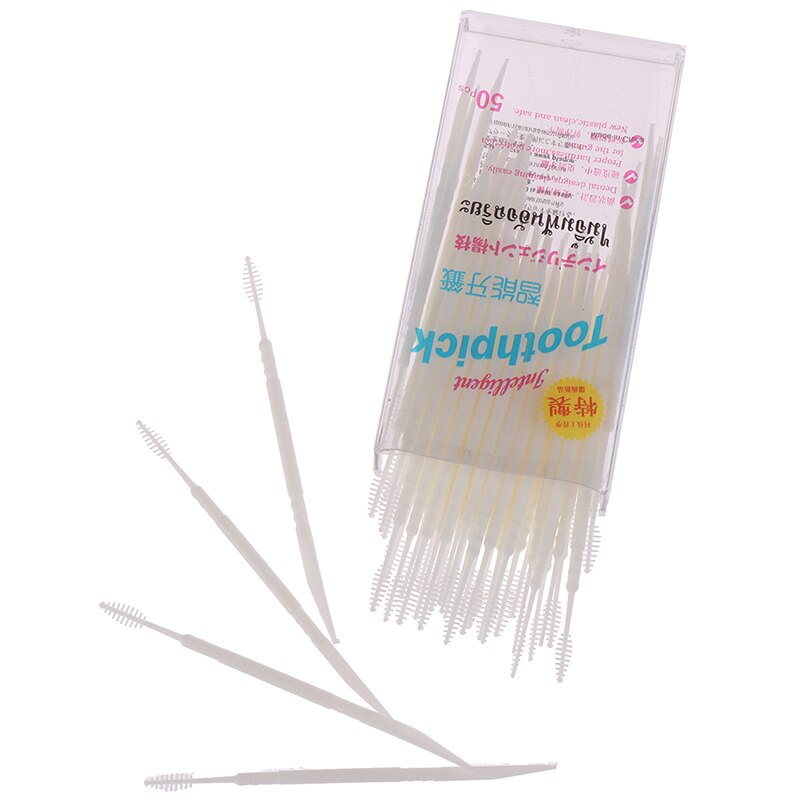 50PCS/Pack Double Square Boxed Ultrafine Floss Pick Toothpick Toothpicks