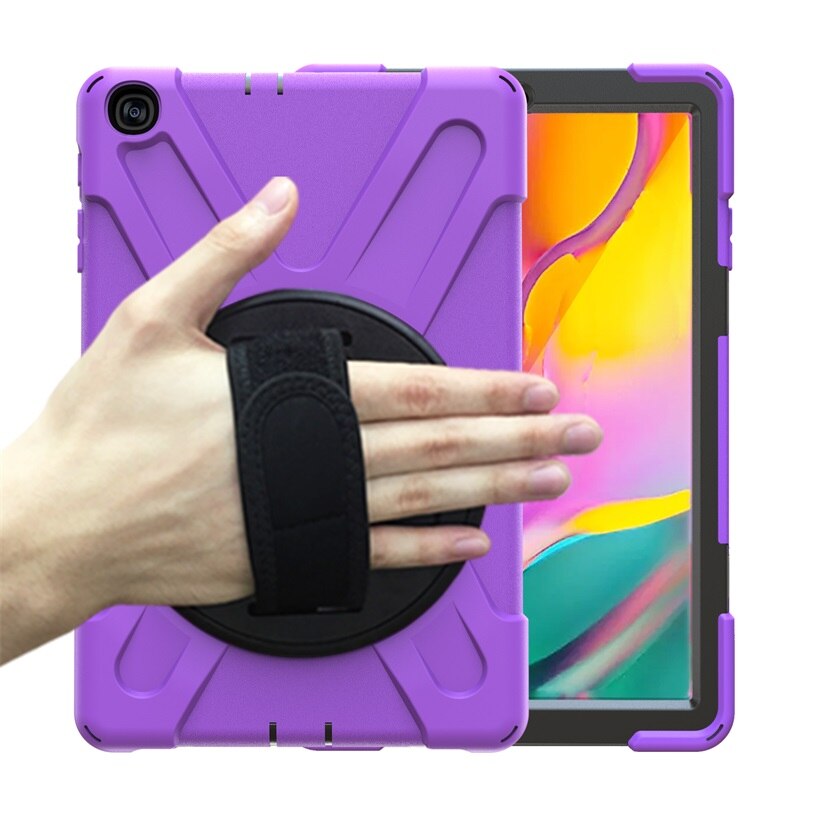 For Galaxy Tab A 10.1 Case, Shockproof High Impact Resistant Heavy Duty Armor Cover for Samsung Galaxy Tab A 10.1 T510 T515: Purple kickstand