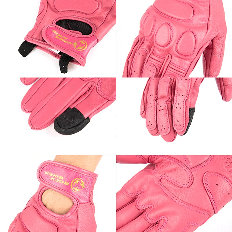 Rock Biker Motorhandschoenen Lederen Retro Bruin Motor Bike Handschoen Mannen Vrouwen Chopper Shockproof Guantes Moto Motocross Handschoen