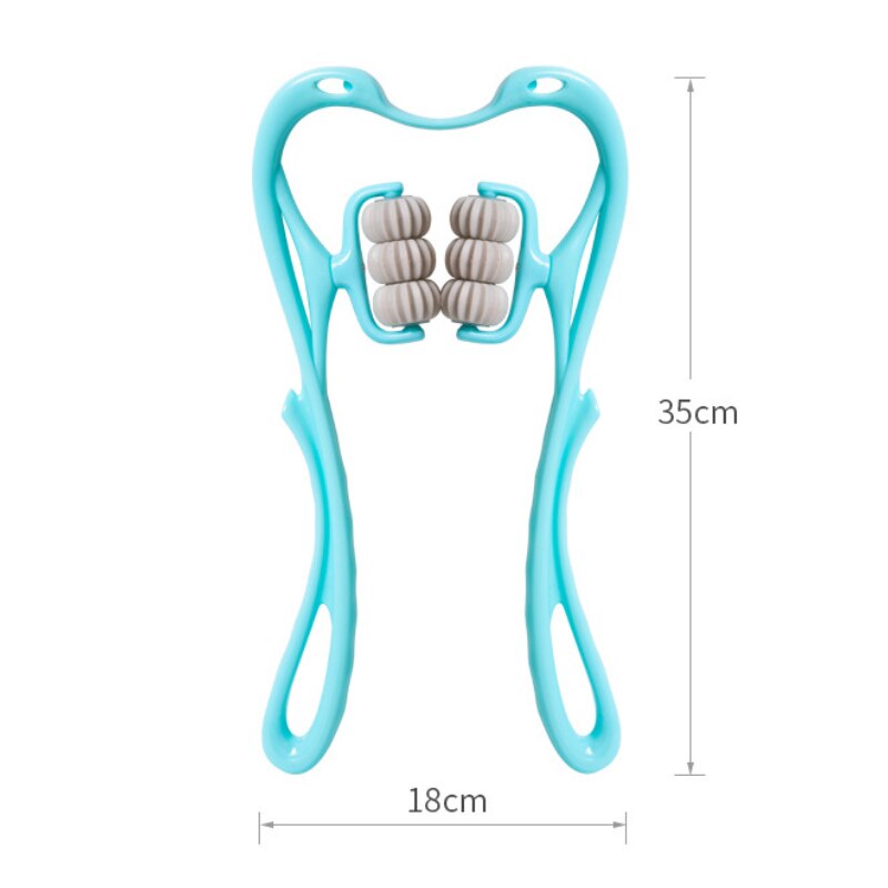 Neck Massager Therapy Neck and Shoulder Dual Trigger Point Roller Self-Massage Tool Relieve Hand Pressure Deep Massage