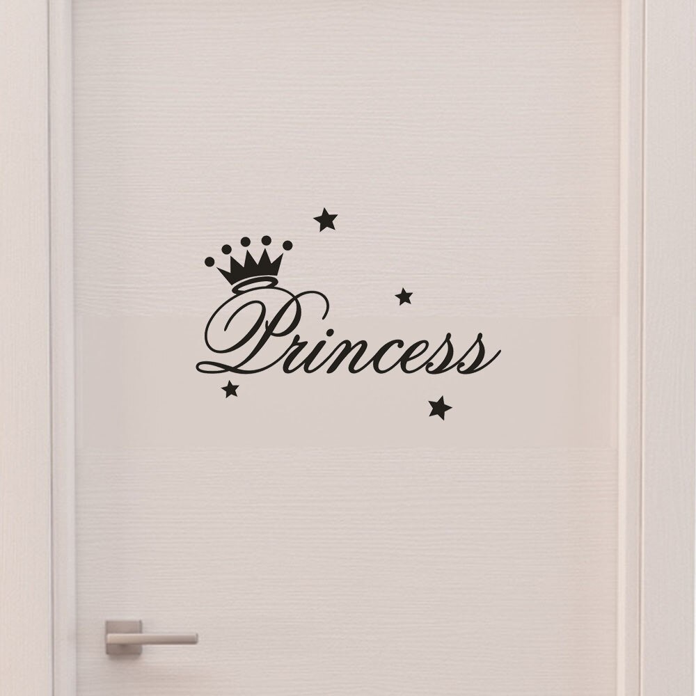 Vinyl Kroon Prinses Muurstickers Babykamer Kleuterschool Art Decals Muurstickers Home Decoratie Woonkamer Poster Waterdicht