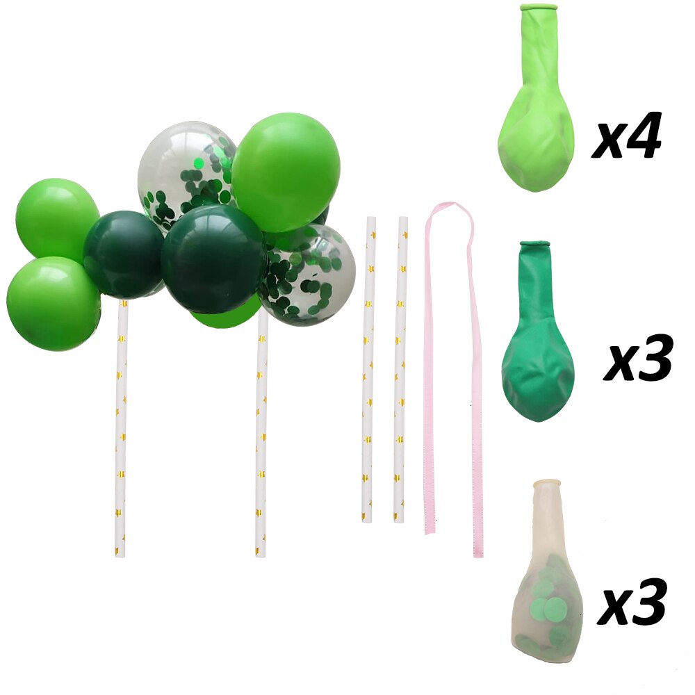 5Inch DIY Cake Balloons Cake Topper Cloud Shape Confetti Balloon Cake Topper balons for Birthday Baby Shower Wedding Decor: Forest green