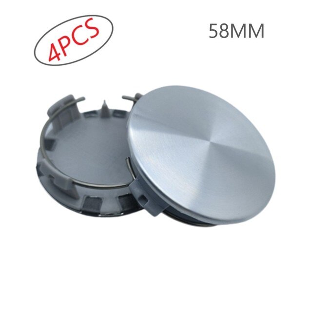 4 * Car Wheel Center Cap 58MM For Tesla MODEL X S 3 Car Wheel Center Hub Cap Auto Rim Covers: silver