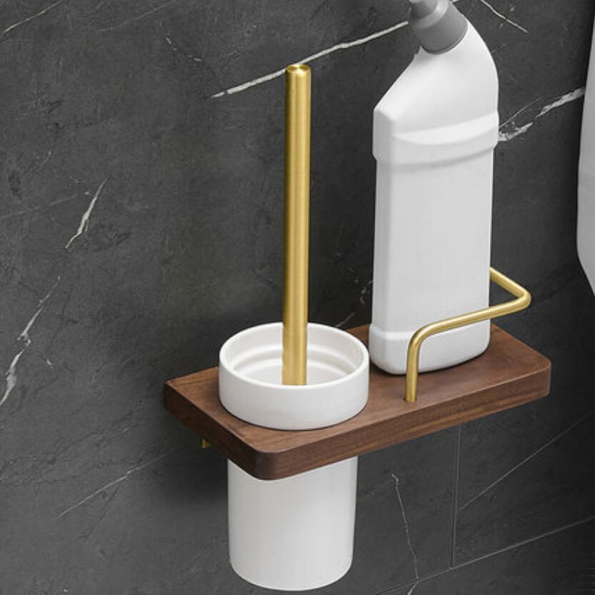 Wc Houder Borstel Goud Bad Wc Scrub Borstel Houder Set Met Borstel Wall Mounted Aluminium Badkamer Accessoires