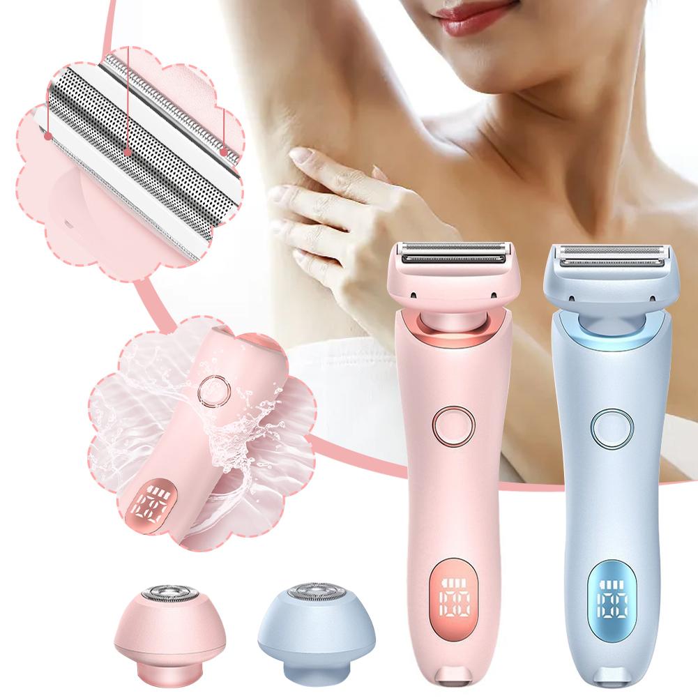 2-in-1-Elektrorasierer für Frauen, Bikini-Trimmer für Schamhaare, nasse und trockene, schmerzfreie Haarentfernung zu Hause