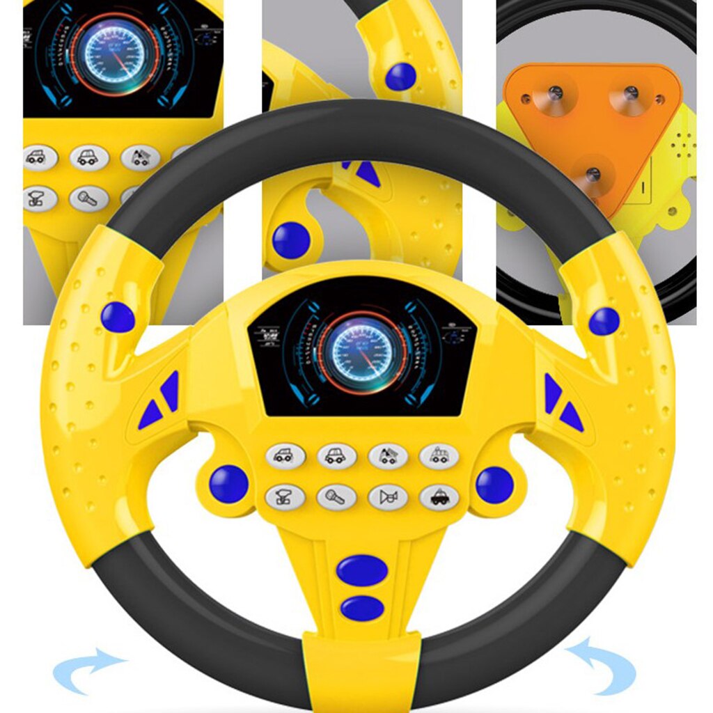 Steering Wheel Toy, Sound Light Simulated Driving Toy Pretend Driving Early Educational Toy for Toddlers Babies