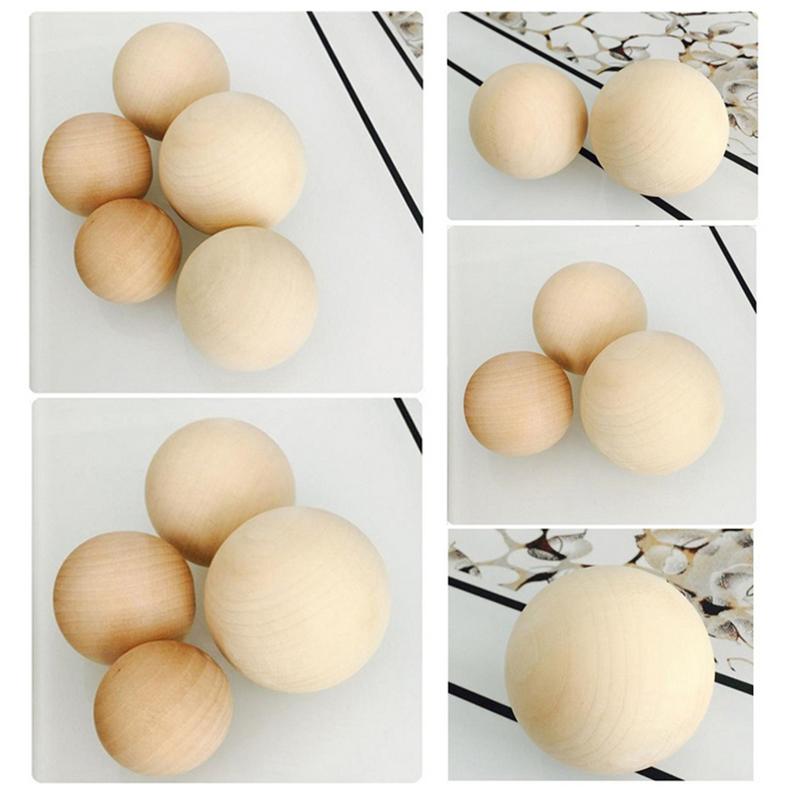 DIY drewniana okrągła kula ogrodowa ekologiczna bezołowiowa naturalna kolorystyka drewna bez dziur duża malowana piłka