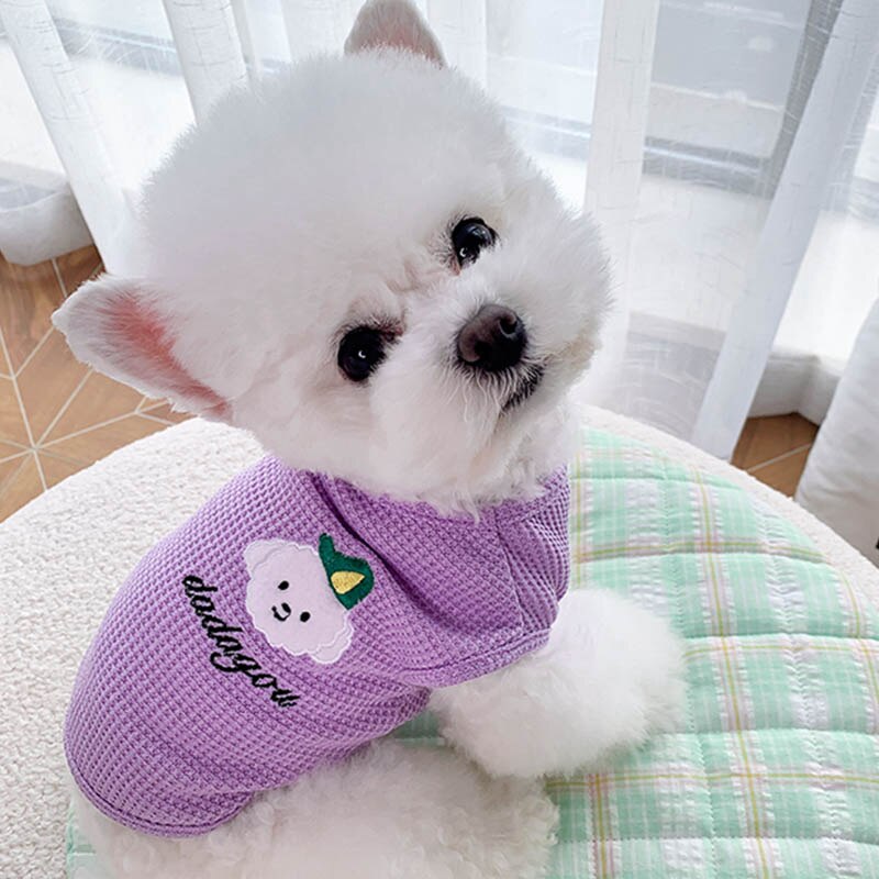 Pure Dog Clothes Spring Summer Dog Vest Shirt Clothing For Small Medium Dogs Costume Chihuahua Puppy Vest Ropa Perro: Purple / M